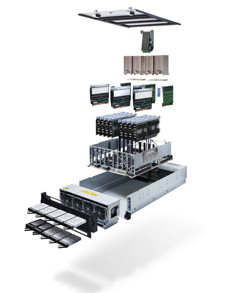 Exploded view of a PowerE950 server