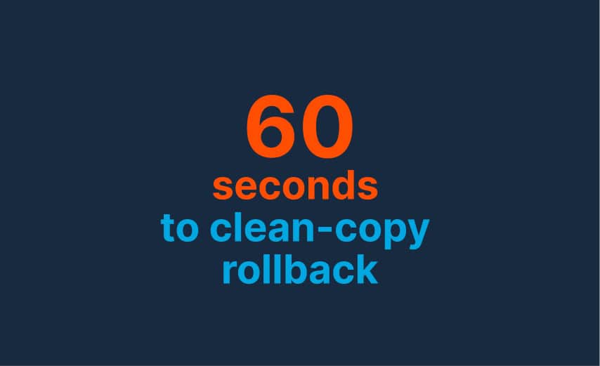 60 seconds to clean-copy rollback